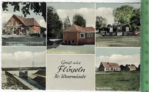 Gruß aus Frögeln Kr. Wesermünde, Verlag: Kuhlmann, Münster/Westf., Postkarte ohne Frankatur, mit Stempel,  14.10.61