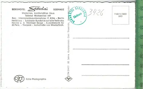 Berghotel Stöberhai  um 1960/1970 Verlag: Carl Thoericht, Hann Münden  POSTKARTE, Erhaltung: I-II,  Karte wird in Klarsi