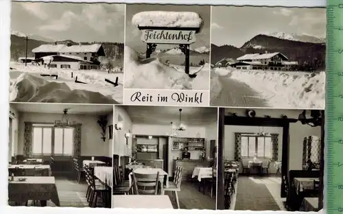 Reit i. Winkl., Cafe-Pension-Feichtenhof um 1950/1960,  Verlag: Zeitz , POSTKARTE, Erhaltung: I-II, Karte