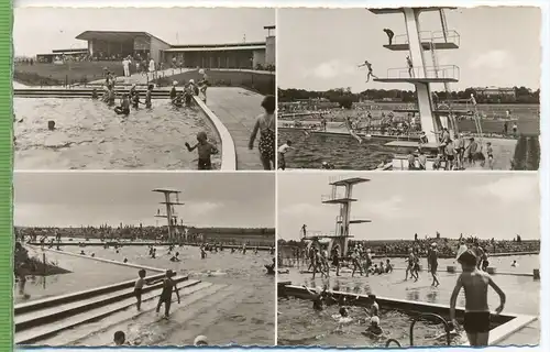 Rendsburg-Badeanstalt, Vierfelderkarte 1960/1970,  Verlag:, Johs. Bauer, Bordesholm, POSTKARTE, Erhaltung: I-II