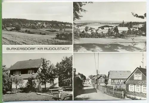 Burkersdorf-Kr. Rudolstadt, Vierfelderkarte um 1960/1970, Verlag:--, Bild und Heimat, POSTKARTE Erhaltung: I-II
