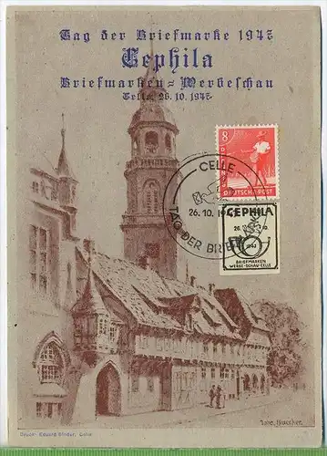 Tag der Briefmarke Cephila, Briefmarkenschau, Celle 26.10.1947 Zustand: I-II