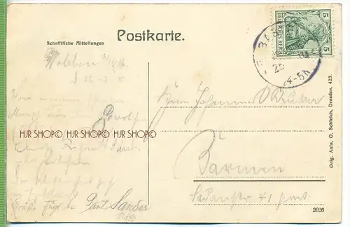 Lilienstein, Sächs. Schweiz  Bastei um 1910/1920 Verlag: O. Schleich, Dresden, 423 Postkarte,  mitFrankatur, mit Stempel