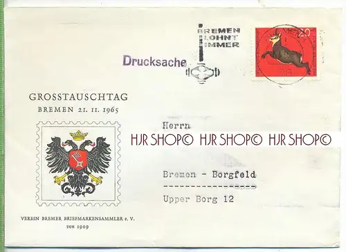 1966,  MiNr. 511 EF  , mit Stempel Bremen , 27.6.66, Drucksache Großtauschtag Bremen 21.11.1965 Zustand: I-II, (H)