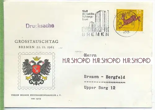 1966,  MiNr. 511 EF  , mit Stempel Bremen , 28.4.66, Drucksache Großtauschtag Bremen 21.11.1965 Zustand: I-II, (H)