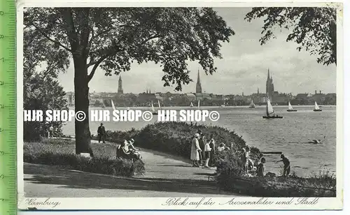 „Hamburg, Blick auf die Außenalster und Stadt“ um 1930/1940 ungebrauchte Karte