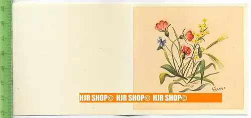 Kaufmannsbild. 1940/1950,  Sammelbild 16 x 7,5 cm,  Blumenfaltkärtchen