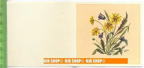 Kaufmannsbild. 1940/1950,  Sammelbild 16 x 7,5 cm,  Blumenfaltkärtchen