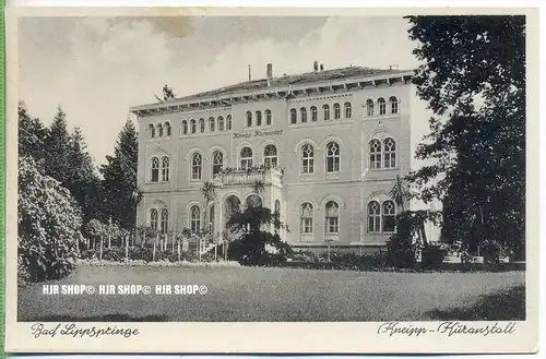 „ Bad Lippspringe, Kneipp-Kuranstalt“   um 1930/1940,  Ansichtskarte, ungebrauchte Karte