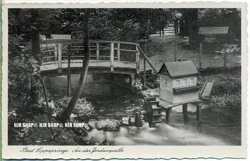 „ Bad Lippspringe, An der Jordanquelle“   um 1930/1940,  Ansichtskarte, ungebrauchte Karte