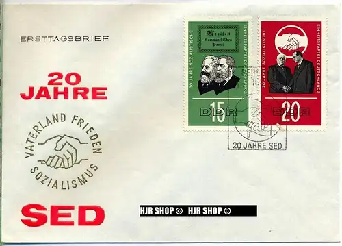 1966, 20. Jahre SED, FDC 2, gest.