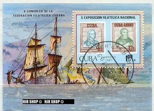 1987,10 Nation. Briefmarkenausst., BL. 97 gest.