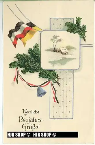 um 1910/1920 Ansichtskarte " Neujahrs-Grüße ! ", ungebrauchte Karte