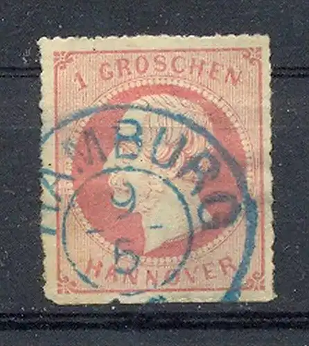 1 Groschen vom Unterrand, Mnr. 14a, gestempelt