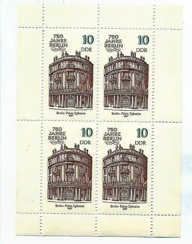 1987 17. Febr. 750 Jahre Berlin, Kleinbogen1(3075)**