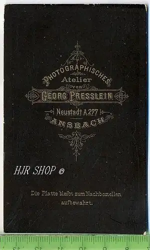 Fotographie, Georg Presslein, Ansbach kl. Format, s/w, I-II,