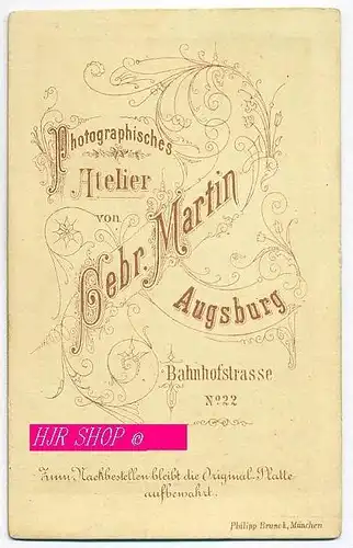 Fotographie, Gebr. Martin, Augsburg kl. Format, s/w, I-II,