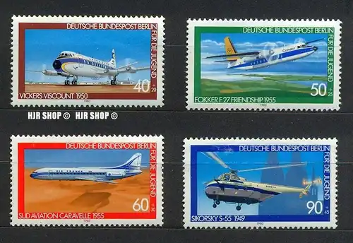 1982, Luftfahrt, MiNr.617-620**, Satz 4W,