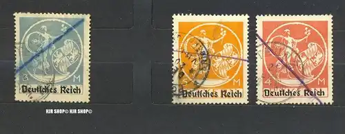 1920, Abschiedsserie, MiNr 134 I, 135 I, 136 I gest.