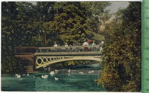 Düsseldorf. Goldene Brücke i. Hofgarten, 1914, Verlag:-- ,  Postkarte, Frankatur,  Stempel,  DÜSSELDORF