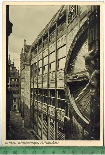 Bremen, Böttcherstraße, Atlantishaus, Verlag: ---------,  Postkarte unbenutzte Karte, Maße:15 x 10,5 cm