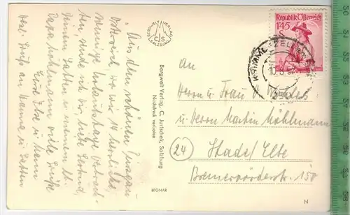 Ober.- und Untersulzbachtal m. Venedigergruppe 1957, Verlag: -----------------,- POSTKARTE, Frankatur,