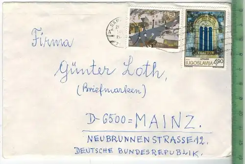 Bedarfsfrankatur, Jugoslavien MiF Minr. Brief 18,3 x 9 cm, ohne Prüfung, ohne Oblogio, .Zustand: gut