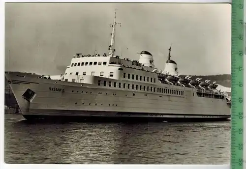 Eisenbahnfähre, M.S. Sassnitz, 1962, Verlag: ------------,  POSTKARTE, Frankatur,  Stempel,  Erhaltung: I-II