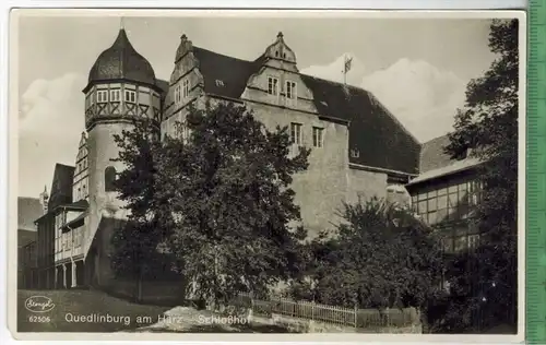 Quedlinburg am Harz-Schloßhof, Verlag: -------------,  Postkarte, unbenutzte Karte,1 Ecke besch., Erhaltung:I-II,