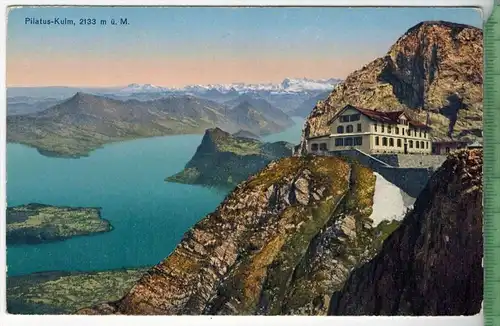 Pilatus-Kulm 1928, Verlag: E. Goetz, Luzern,  Postkarte, unbenutzte Karte, 11.7.28, Erhaltung:I-II,