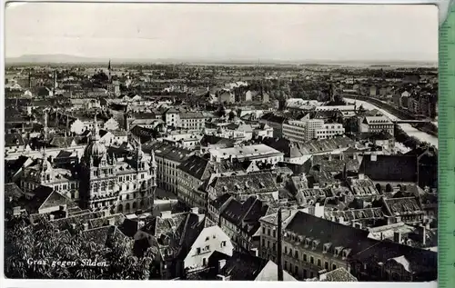 Graz gegen Süden 1938, Verlag: Franz Knollmüller --, POSTKARTE, Frankatur,  Stempel, GRAZ -15.3.30,  Erhaltung: I-II