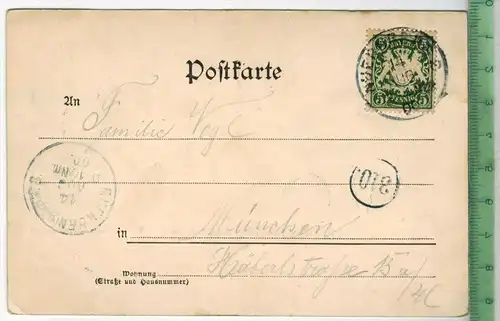 Nürnberg, Burg, Südseite, 1900Verlag:  -------,  Postkarte mit Frankatur, mit Stempel 14.8.1900, Erhaltung: I-II, Karte