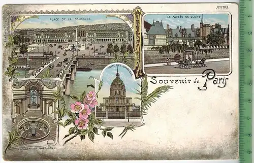 Souvenir de Paris- um 1900 Litho.
