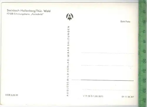 Steinbach-Hallenberg, FDGB Erholungsheim, Fortschritt