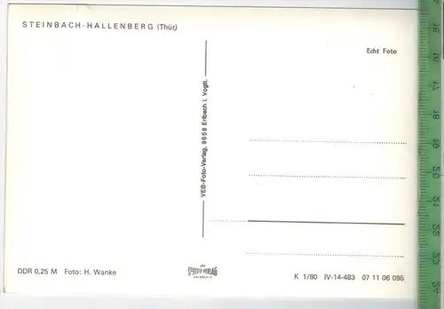 Steinbach-Hallenberg, Panorama, Verlag: VEB Foto, Erlbach, Postkarte, unbenutzte Karte, Erhaltung: I-II,