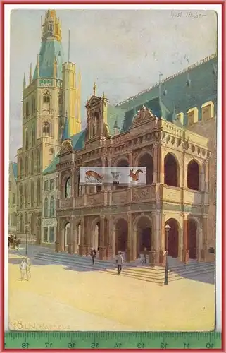 Köln Rathaus -1929- , Verlag: -------,  POSTKARTE mit Frankatur, mit Stempel, KÖLN 17.5.29, Erhaltung: I-II,