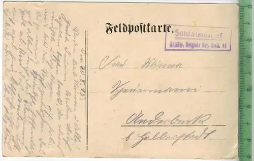 K.K. Französ. Bauernhof 1915,  Verlag: ----,  POSTKARTE-ohne Frankatur, mit  Stempel, 20.8.15, Karte etwas fleckig