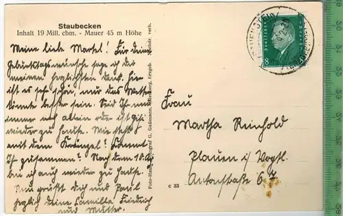 Lehnmühle b. Frauenstein-1929,- Verlag: ------,  POSTKARTE- mit Frankatur,  mit  Stempel, 3.7.29, Erhaltung: I-II,
