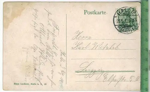 Halle, Burgruine Giebichenstein-1912-, Verlag: Hans Duckow Halle, POSTKARTE- mit Frankatur, mit  Stempel, HALLE