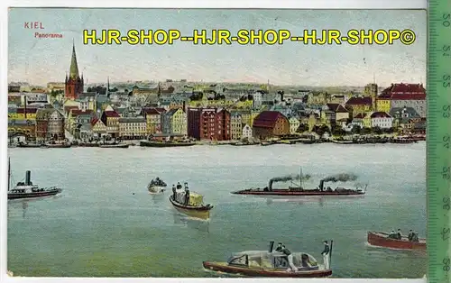 Kiel, Panorama- 1910-, Verlag: Gebr. Lampe, Kiel,  POSTKARTE besch. Frankatur, mit Stempel, 13.5.10, Erhaltung: I-II,