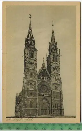 Nürnberg, Lorenzkirche, Verlag: H. Sling, Tübingen, POSTKARTE, Erhaltung: I-II, unbenutzt, Karte wird in Klarsichthülle