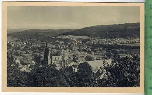 Marburg a. d. Lahn, Blick vom Schloß in das Nordviertel,freigegeben durch RLM. E 02833, Verlag: Bruno Hansmann, Kassel,