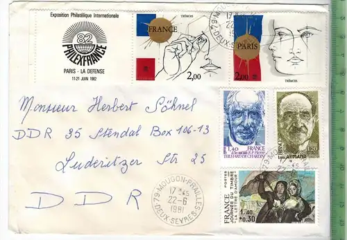 Frankreich 1981, MiF, 3 x Stempel , MOUGON,  22.6.1981, Zustand: gut