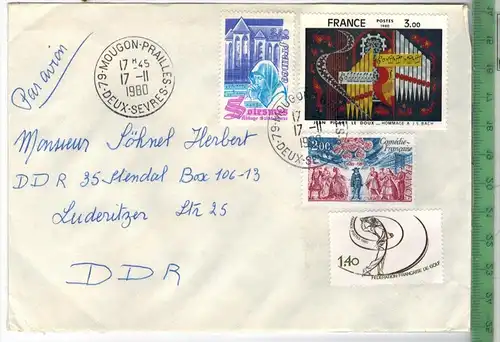 Frankreich 1980, MiF,2 x Stempel , MOUGON 17.2.1980, Zustand: gut
