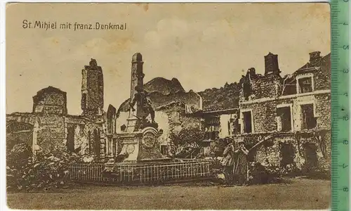 St. Mihiel mit franz. Denkmal,  Verlag: Julius Berger, Metz, POST KARTE, Erhaltung: I-II, unbenutzt,