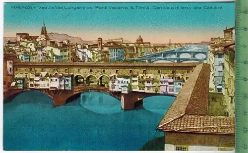 Firenze- Vedukt del Lungarni 1927, Verlag: Emporia Dullio, Firenze, POST KARTE mit Frankatur  mit  Stempel