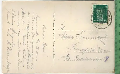 Kloster und Wallfahrtsort Maria Buchen 1926, Verlag: Schäfer, Lohr a. Main., POST KARTE mit Frankatur, mit  Stempel