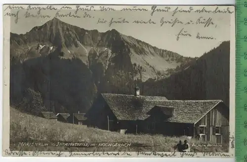 Marienruh in Innerlaterns, mit Hochgerach 1929, Verlag:, POSTKARTE mit Frankatur, mit  Stempel, BARKEIL  19.VII.29