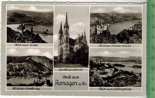 Gruß aus Remagen, Verlag: Schöning & Co., Lübeck, POSTKARTE, Erhaltung: I-II, unbenutzt, Karte wird in Klarsichthülle