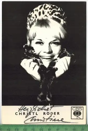 Christl Röder mit Autogramm, Rückseite Kurzbiographie